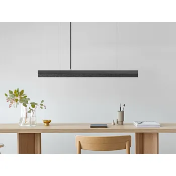 Lineární svítidlo Gant C3 2700K, d. 182cm, spálené dřevo Barva el. vedení: Bílá, Povrch - materiál: Tmavý beton, Délka kabelu: 3 m