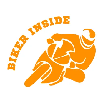 Samolepící dekorace SAMOLEPKA Biker inside 002 pravá motorkář (06 - oranžová) NA AUTO, NÁLEPKA, FÓLIE, POLEP, TUNING, VLASTNÍ TEXT, TISK, AUTOSAMOLEPKY.cz, POLEPY, OBRÁZEK, LOGO, SAMOLEPKY