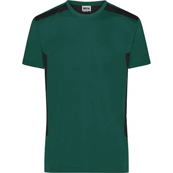 Pánská móda James&amp;Nicholson Pánské pracovní tričko JN1824 Dark Green-Black 4XL
