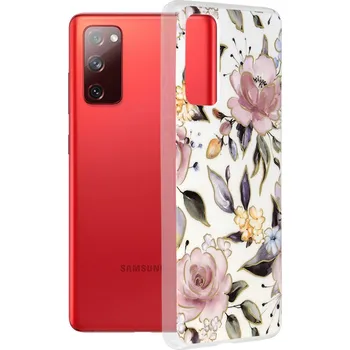 Pouzdro na mobilní telefon Kryt Samsung Galaxy S21 FE Techsuit - Marble Series - Chloe White