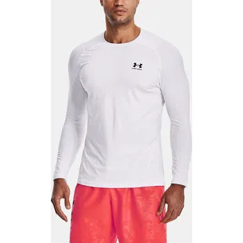 tričko Under Armour HeatGear Armour Fitted LS - White XL