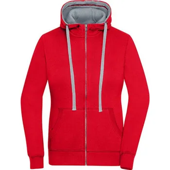 Dámská mikina James&Nicholson Dámská mikina JN962 Red-Grey Heather XXL