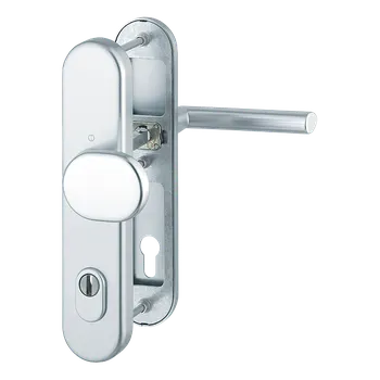 Dveřní kování HOPPE Bezpečnostní kování Stockholm se zakrytím vložky Provedení: klika - koule, Povrch: F1 - stříbrný elox