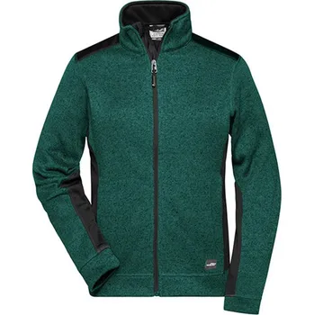 Dámská móda James&amp;Nicholson Dámská fleecová mikina JN861 Dark Green Melange-Black L