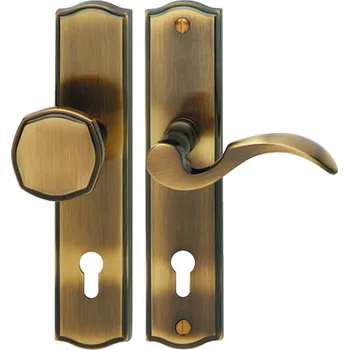 Dveřní kování HOPPE Bezpečnostní kování Meran Provedení: klika - koule, Povrch: F73 mosaz brynýrovaná, Orientace: L