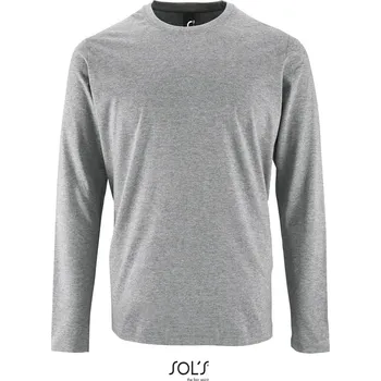 Pánské tričko SOL'S Pánské triko s dlouhým rukávem Imperial Barva: Šedý melír, Velikost: L
