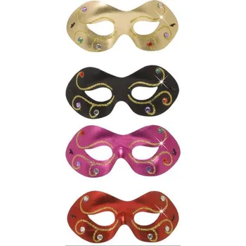 Karnevalová maska WIDMANN Škraboška metalická Jewelled s kamínky Zlatá