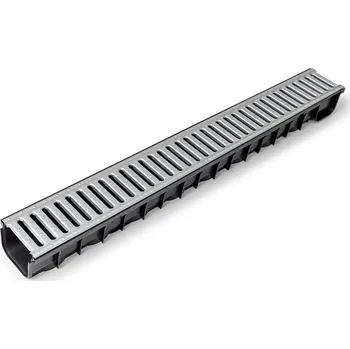 Odvodňovací žlab Odvodňovací žlab 1 Ks (Plastový odvodňovací žlab s pozinkovanou mříží - 1 Ks)