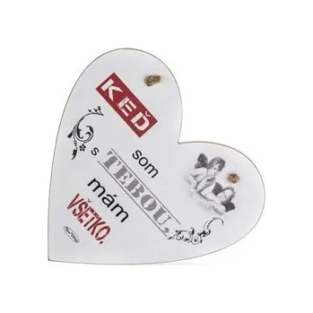 HOME DECOR Tabulka dřevěná s nápisem 22 x 21 cm, srdce, SK (HOME DECOR Tabulka dřevěná s nápisem 22 x 21 cm, srdce, SK)