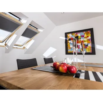 Roleta FAKRO ARF I zatemňující roleta Rozměry oken: 01 55x78 cm, Barva rolety: Šedá (055)