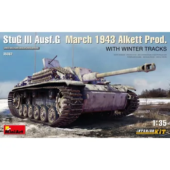 Plastikový model 1:35 Sturmgeschütz III Ausf.G w/ Winter Tracks, March 1943, Alkett Production w/ Interior Kit