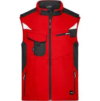 Pánská vesta James&Nicholson Pánská softshellová vesta JN845 Red-Black L