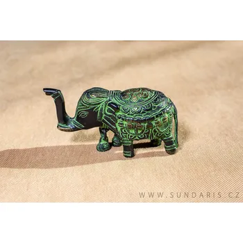 Mosazná Soška Slon Indický 13 cm