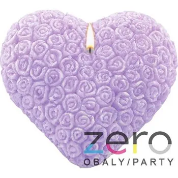 Svíčka Svíčka stearinová srdce 9 cm s vůní - fialová