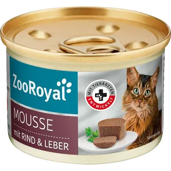 Krmivo pro kočku ZooRoyal Mousse hovězí a játra 12 × 85 g
