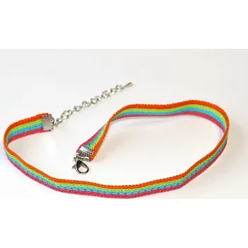 Náhrdelník JoyKa Choker, náhrdelník okolo krku, Originalní jediné kusy s příběhem - Nejen Dětský, Dívčí, Barevná duha, Veselá nálada, Stužka z poutní cesty Santiago de Compostela, Roztomilá kráska, Cutie 3351 (Český originální produkt s příběhem)