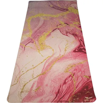 podložka na cvičení Yogacentrum PU podložka na jógu Pink Marbled