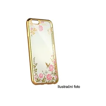 Pouzdro na mobilní telefon Silikonový obal Huawei P30 - zlaté kytičky