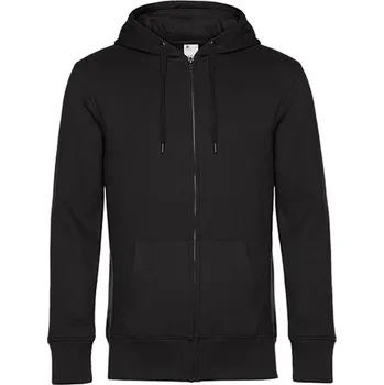 Pánská mikina B&amp;C Unisex mikina na zip WU03K Black Pure 4XL