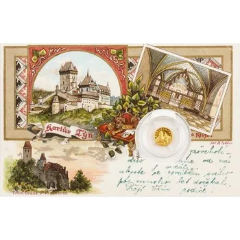 2022 - Zlatá mince Hrad Karlštejn - Dobové pohlednice