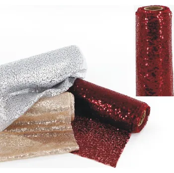 Svatební dekorace Tyl jemný s flitry - bordo - 30 cm - 2 m
