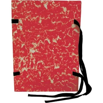 Desky spisové A4, bez hřbetu, tkanice, mramor, červená