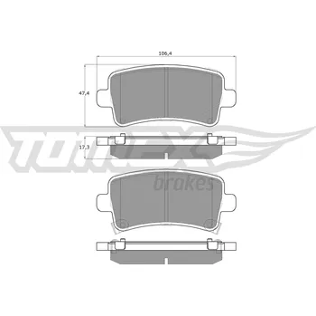 Brzdová destička Sada brzdových destiček, kotoučová brzda TOMEX Brakes TX 16-36