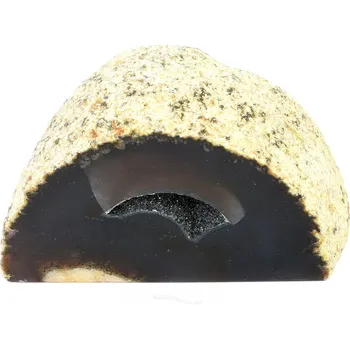 Přírodní kámen Achát geoda hnědá s dutinou 218g