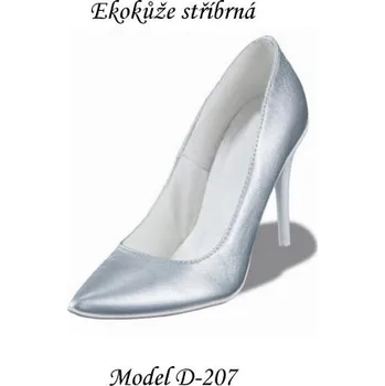 Dámské lodičky Svatební boty na zakázku - materiál Eko kůže Barva: stříbrná
