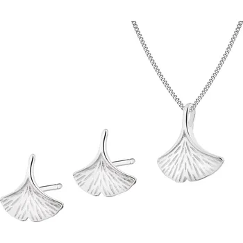 Souprava šperků Stříbrné náušnice, přívěsek a řetízek - souprava - jinan - KPL534-3463