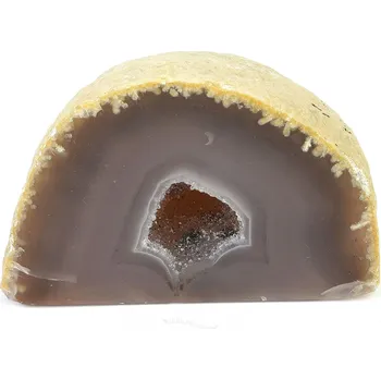 Přírodní kámen Geoda achát hnědobéžová s dutinou 238g