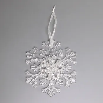 Vánoční dekorace Vločka závěs pvc 11,5cm čirá/gliter (774559)