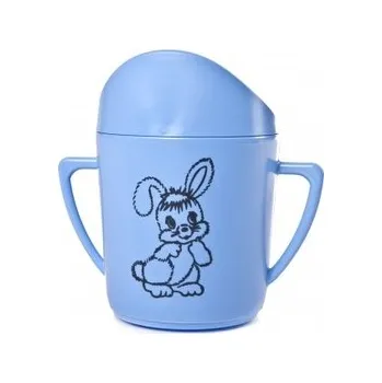 Hrnek kojenecký plast 250ml potisk modrý CZ