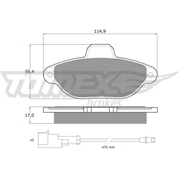 Brzdová destička Sada brzdových destiček, kotoučová brzda TOMEX Brakes TX 10-721