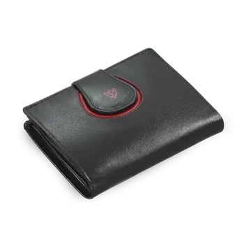 Peněženka Arwel Dámská kožená peněženka s ozdobnou klopnou - česká výroba; černá