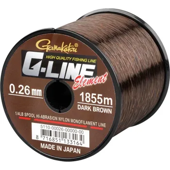 Gamakatsu vlasec G-Line Element Dark Brown Průměr: 0,24mm, Návin: 2270m, Nosnost (kg): 4,1kg