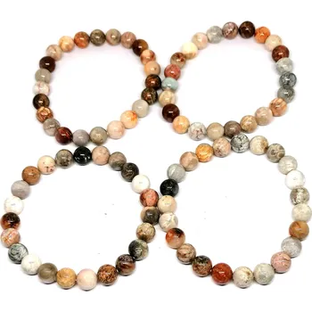 Náramek Zkamenělý korál náramek 8mm,AKCE