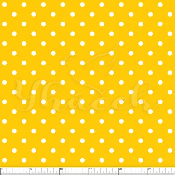 Zakázkový tisk, softshell, kočárkovina... Velký puntík na sytě žluté Látky k tisku: Microfirba