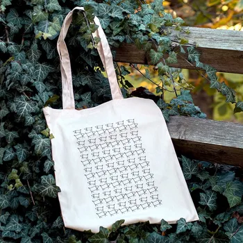 Nákupní taška Bavlněná taška, potištěna originální kresbou od Alči, Mnoho prasátek