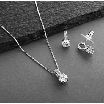 Souprava šperků B-TOP Dámská souprava CRYSTAL - bílé pozlacení