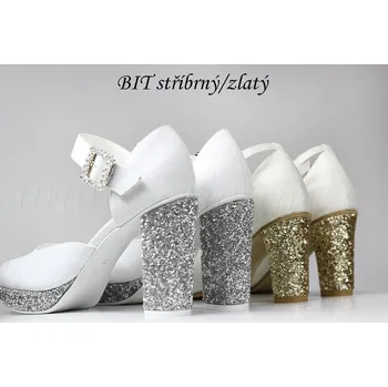 Dámské lodičky Svatební boty na zakázku - BIT zlatý/stříbrný Barva: stříbrná