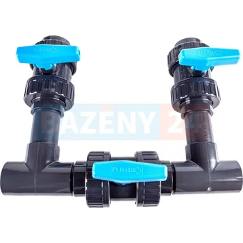 Bazény24 Bypass obtok PVC 50 mm pro bazénové rozvody, přípojení lepení 50 mm. Ventil Plimex