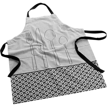 Kuchyňská zástěra Douceur d'intérieur Kuchyňská zástěra CUISLINE, recyklovaná bavlna, šedá