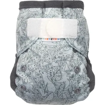 Plenkové kalhoty Breberky Kapsová plenka (S) - Mentolová zvířátka SZ, šedý fleece