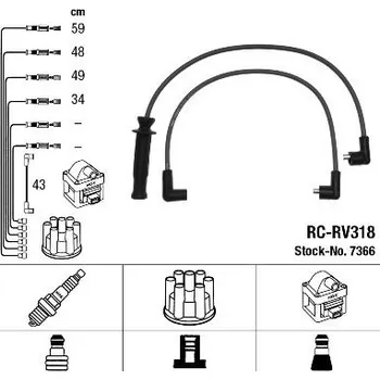 Zapalovací kabel Sada kabelů pro zapalování NGK 7366