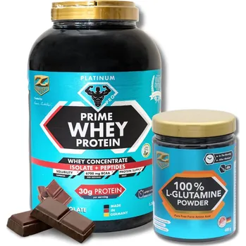 Protein Z-Konzept Prime Whey protein s peptidy čokoláda 2 280 g + 100% glutamine 400 g