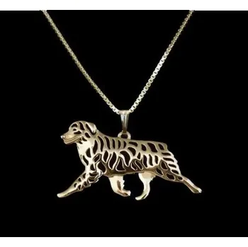 Náhrdelník AUSTRALSKÝ OVČÁK V BĚHU - náhrdelník s přívěskem - zlatý 1ks ŠP/JS