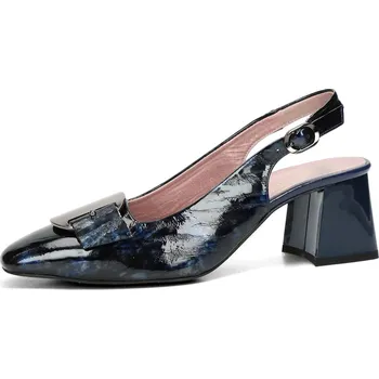 Dámské lodičky ETIMEĒ dámské elegantní lodičky s otevřenou patou - tmavomodré