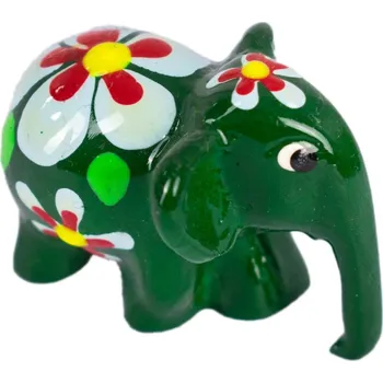 Ručně malovaná soška slona z pryskyřice Bawah Bungan