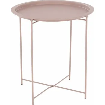 Konferenční stolek Příruční stolek s odnímatelnou tácem, nude růžová, RENDER